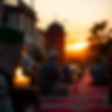 Prayer time at sunset during Ramadan in Konya