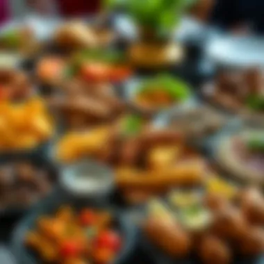 Delicious spread of traditional Turkish dishes for iftar