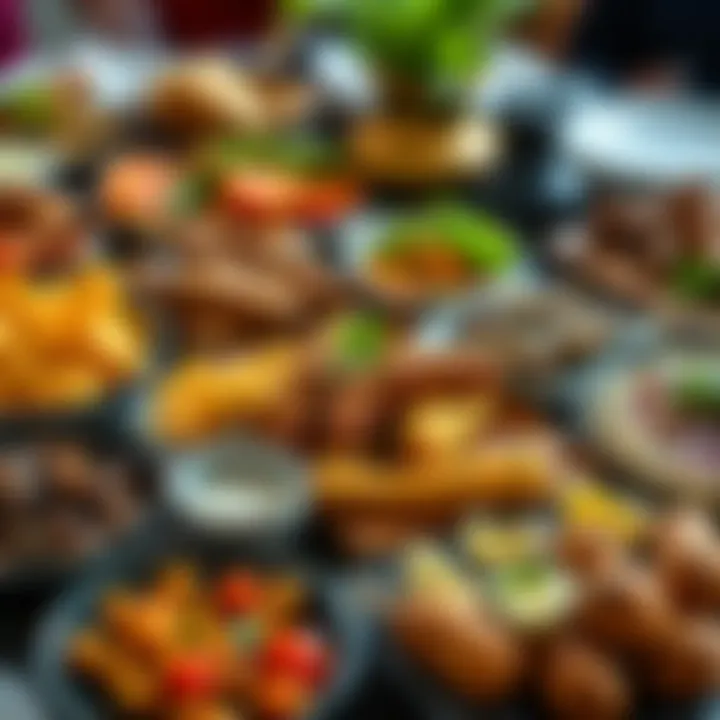 Delicious spread of traditional Turkish dishes for iftar