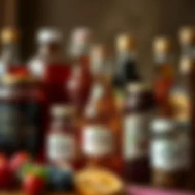 A Variety of Syrups and Their Unique Appeal A vibrant display of various jars containing different types of syrups.
