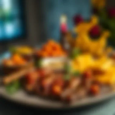 Delicious traditional dishes served for celebration