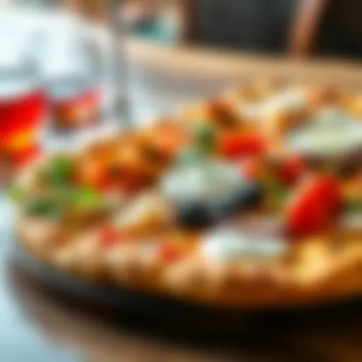 A beautifully arranged platter of pide with various toppings