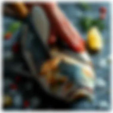 Removing Scales from Mezgit Fish Close-up of fish scales being removed