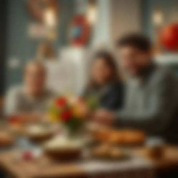 Cozy Family Celebration A cozy family scene celebrating Mother's Day