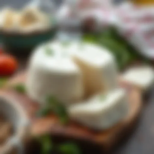 Freshly Made Mozzarella Cheese Fresh mozzarella cheese on a wooden board