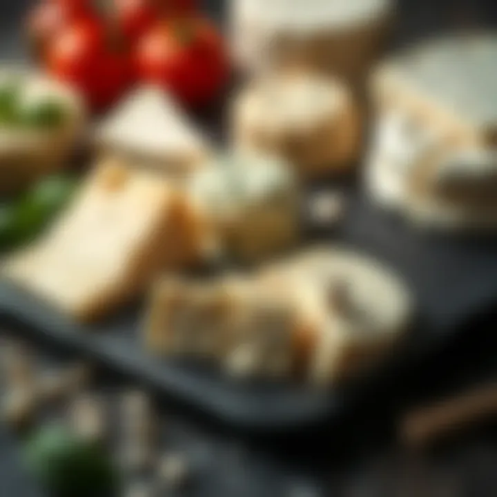 Different varieties of mozzarella cheese