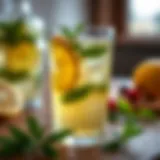 Refreshing mint lemon tea in a glass