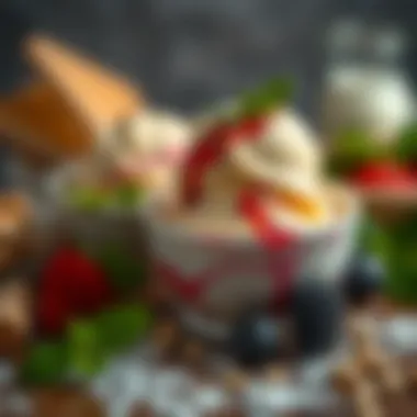 Close-up of natural ingredients used in gluten-free ice cream