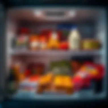 Efficient Food Storage Solutions Food items stored in a no frost deep freezer