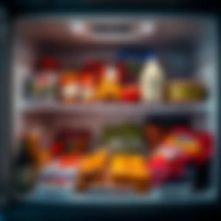 Efficient Food Storage Solutions Food items stored in a no frost deep freezer