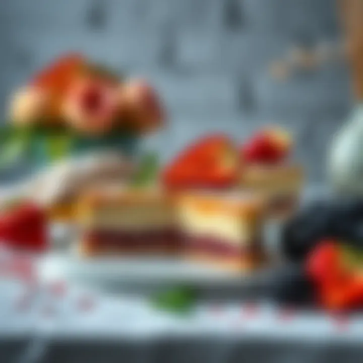 Aromatic and enticing desserts arranged beautifully