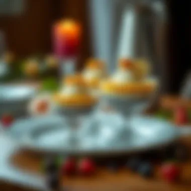 Sophisticated Display for Special Moments Elegant dessert presentation for special occasions