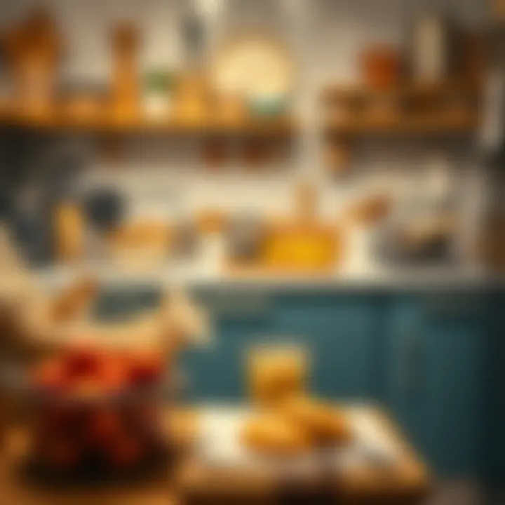 A well-organized kitchen workspace with gluten-free baking tools and ingredients.