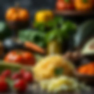 An array of fresh, authentic ingredients used in Ottoman cooking, highlighting their vibrant qualities.