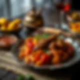 A traditional Ottoman dish beautifully plated, showcasing rich colors and textures.