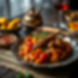 A traditional Ottoman dish beautifully plated, showcasing rich colors and textures.