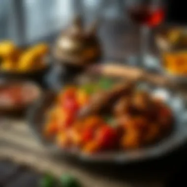 A traditional Ottoman dish beautifully plated, showcasing rich colors and textures.