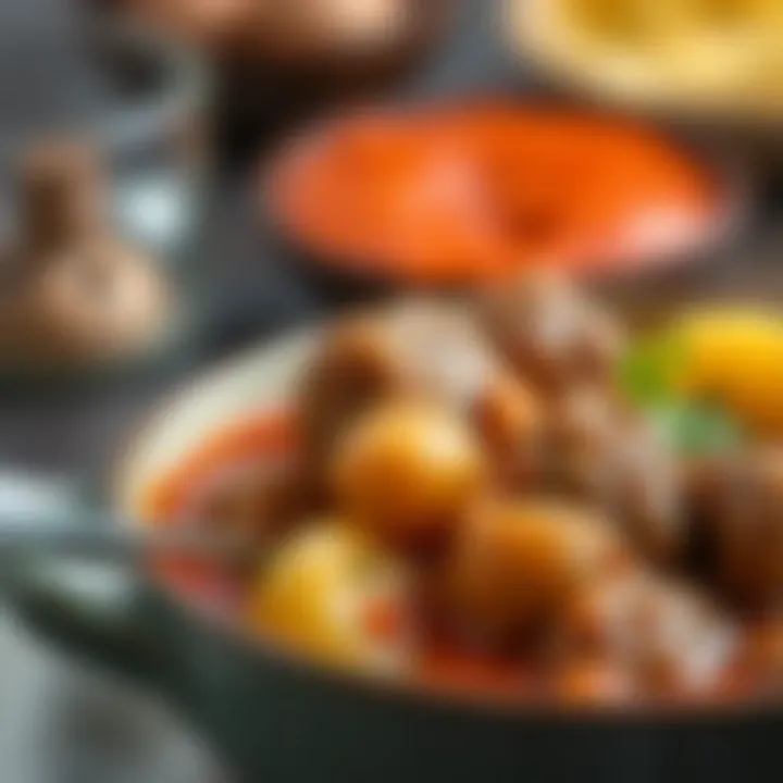 Savory Meat and Potato Stew Close-up of savory meat and potato stew