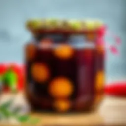 Delicious eggplant pickle jar