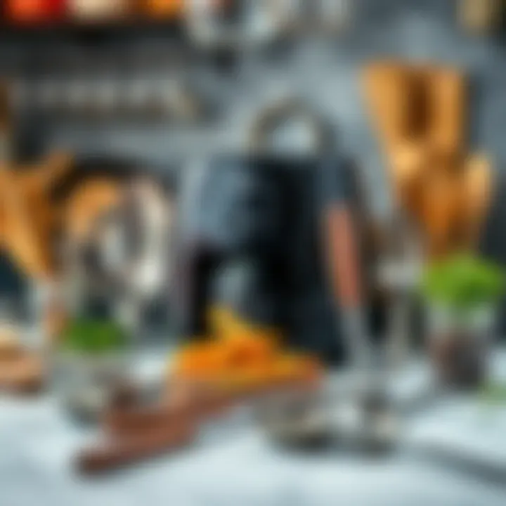 Arrangement of various cooking utensils compatible with Airfryer