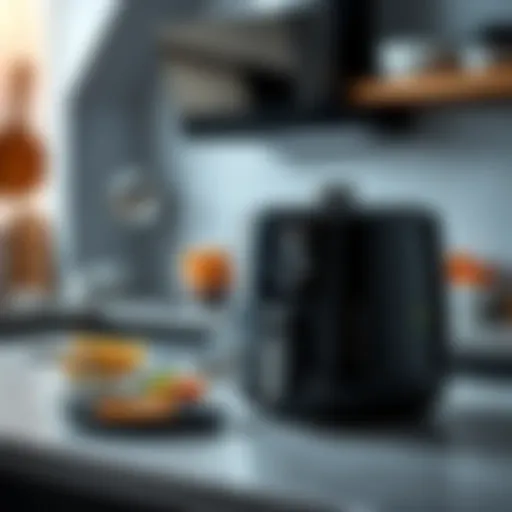 Modern kitchen with a Philips air fryer on the counter