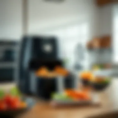 Modern Aesthetics of Philips XXL Airfryer Showcasing the sleek design of the Philips XXL Airfryer in a modern kitchen setting