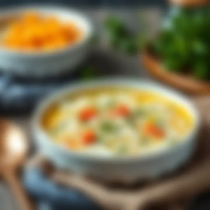 Traditional Turkish rice soup garnished with herbs