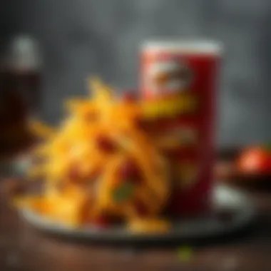 A gourmet dish incorporating Pringles cheese as a creative ingredient in a culinary creation.