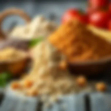 Natural vs Powdered Proteins Visual comparison of natural protein sources versus protein powders.