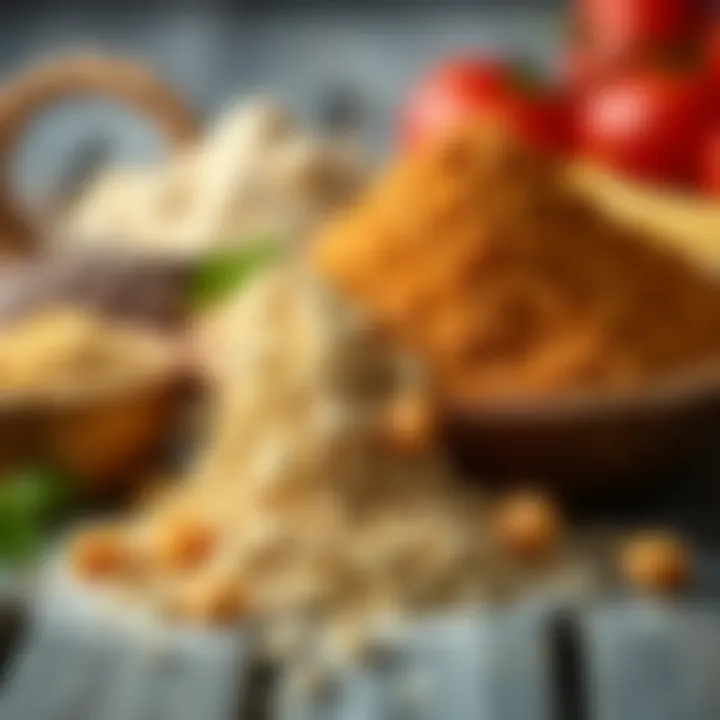 Natural vs Powdered Proteins Visual comparison of natural protein sources versus protein powders.