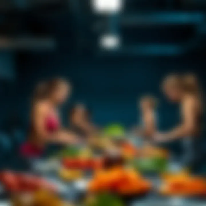 Diverse Fitness Engagement Illustration showing individuals engaging in various fitness activities.