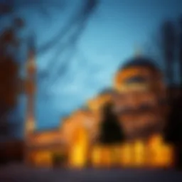 A serene mosque under a night sky during Ramadan