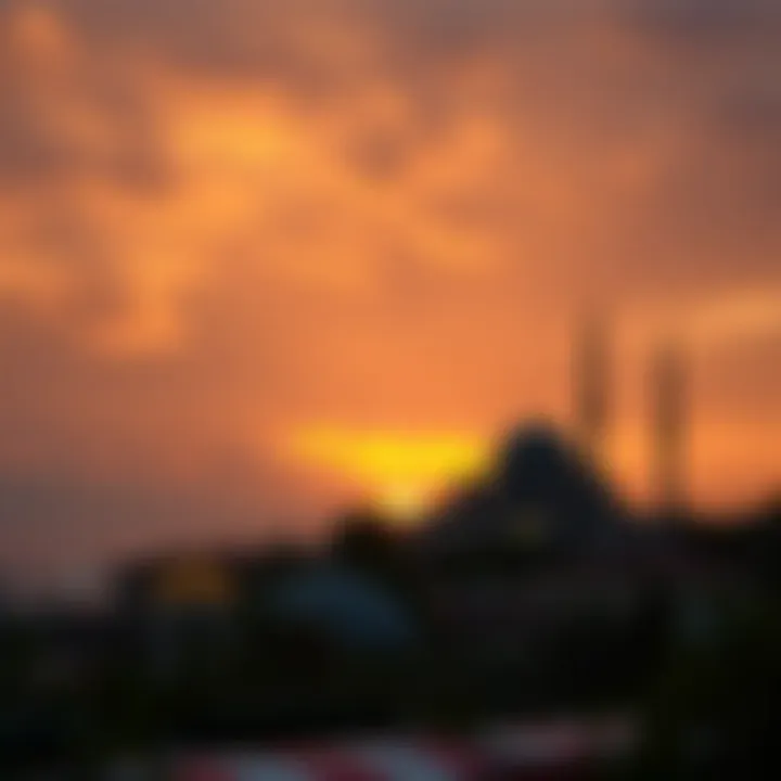 A peaceful sunset symbolizing the end of fasting