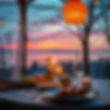 Serenity of Sahur A serene dawn scene with a table set for sahur.