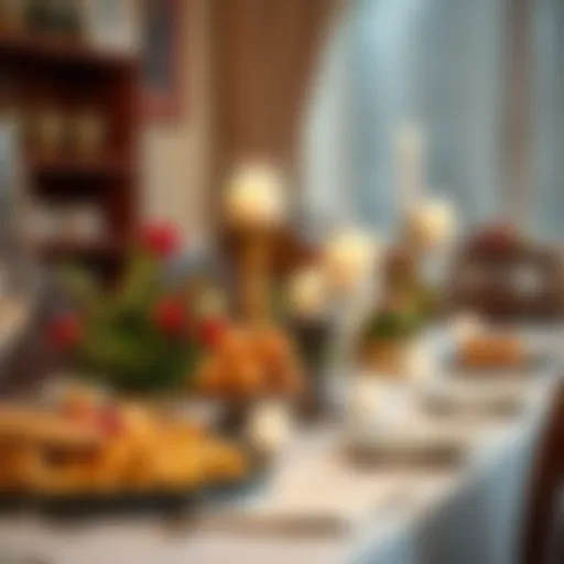 A beautifully set table adorned for Ramazan Bayramı celebrations.