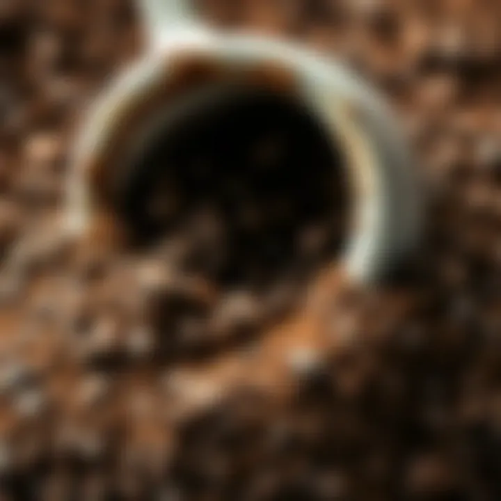 A rich blend of coffee grounds symbolizing the depth of Turkish coffee