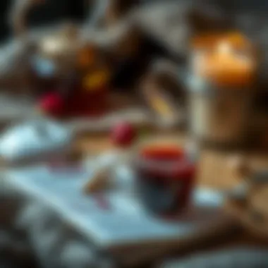 Cozy Rooibos Tea Experience A cozy setting with a steaming cup of rooibos tea and a book