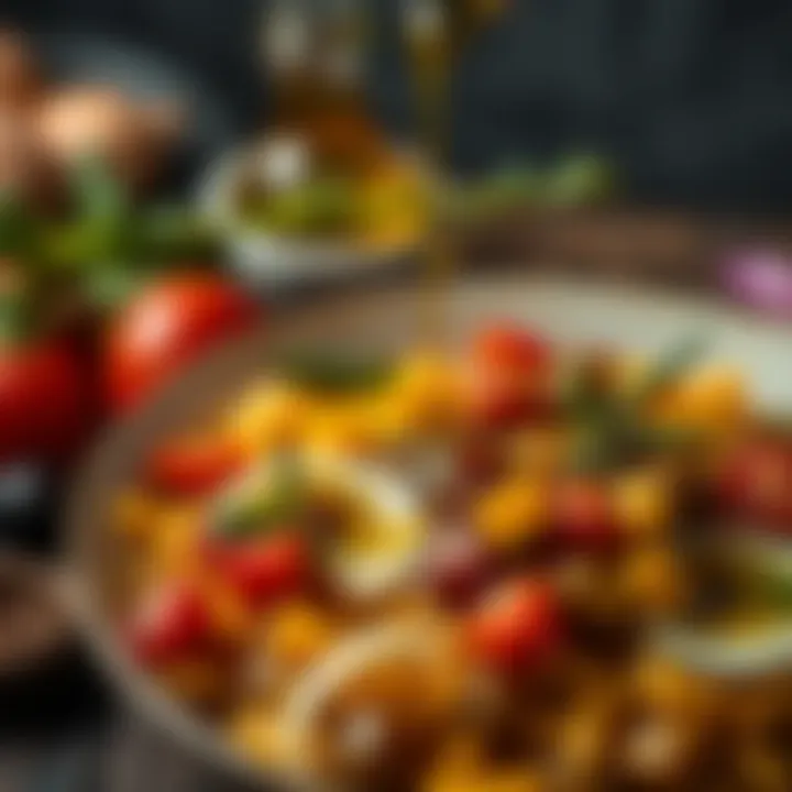 A Vibrant Dish with Olive Oil A vibrant dish drizzled with high-quality olive oil