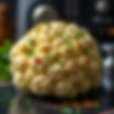 Seasoned cauliflower ready to go into the oven