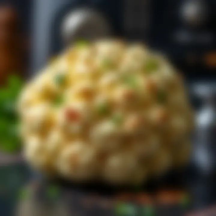 Seasoned cauliflower ready to go into the oven