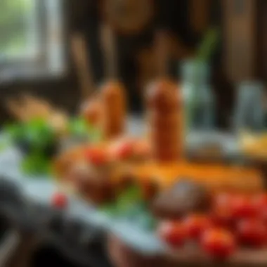 Varieties of Sefim Kebap displayed on a rustic wooden table
