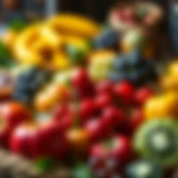 Vibrant spring fruits on display
