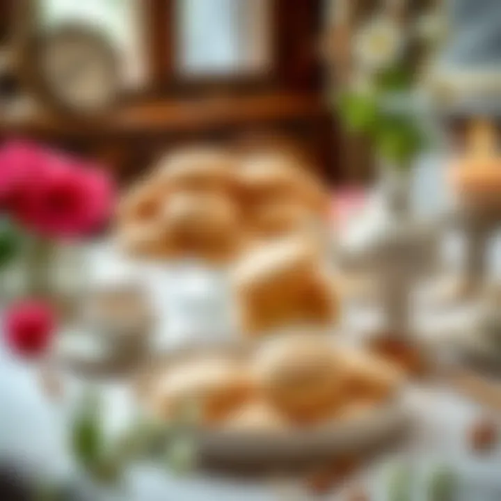 A beautifully styled dessert table featuring almond flour cookies and decorative elements