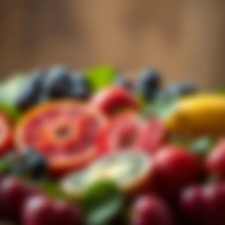 Fresh fruits rich in water-soluble vitamins