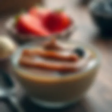 A bowl of pudding showcasing its consistency