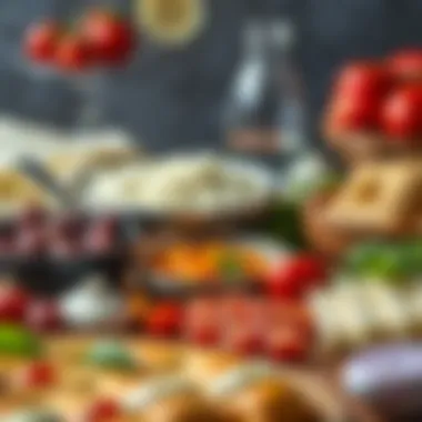 Ingredients for Börek An array of ingredients laid out for making börek, showcasing freshness and variety.