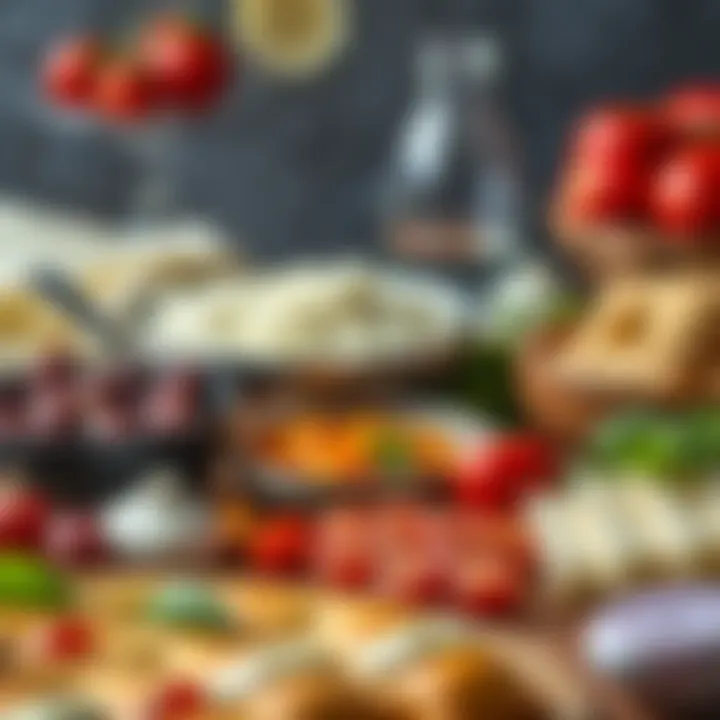 Ingredients for Börek An array of ingredients laid out for making börek, showcasing freshness and variety.