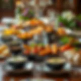 A lavish table set with a variety of dairy-based dishes showcasing culinary artistry.