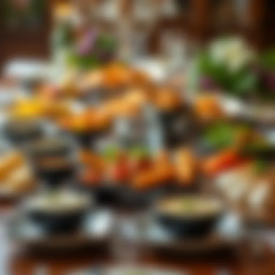 A lavish table set with a variety of dairy-based dishes showcasing culinary artistry.