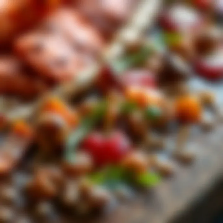 Close-up of rich ingredients used in sutlu tatlı süslümeleri